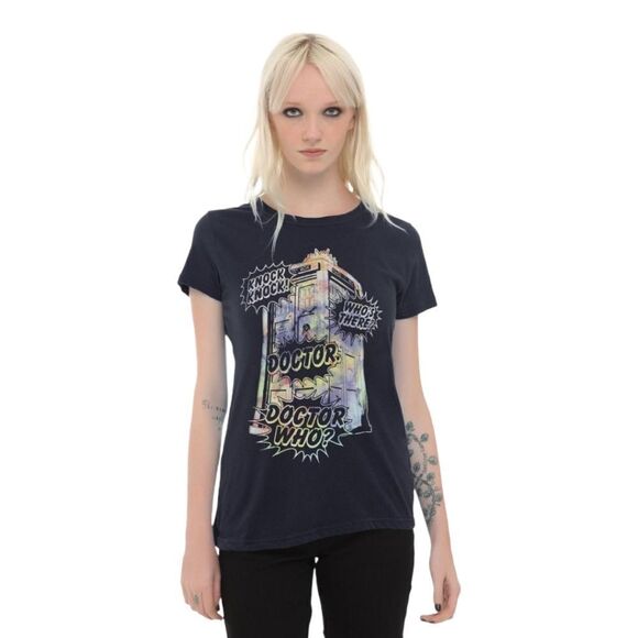 Doctor Who 'Tardis' (Blu) T-Shirt - NUOVO E UFFICIALE - Foto miniatura 3